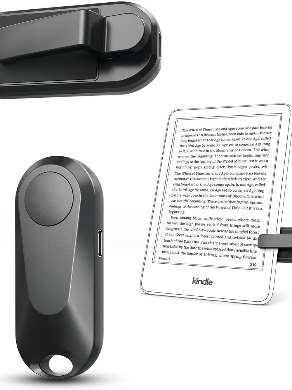 Kindle Page Turner Remote Clicker Hands-Free E-Reader Tablet Phone Black NEW